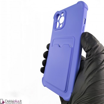 Anti-Shock dėklas su kišenėle - šviesiai violetinis (Apple Iphone 13 Pro Max)